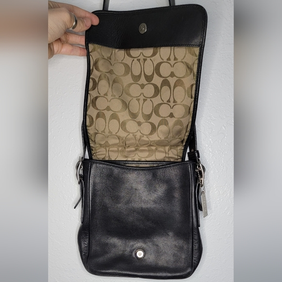 COACH Black Leather Satchel Purse - Picture 8 of 15